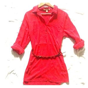 Red Forever 21 Shirt Dress with belt
